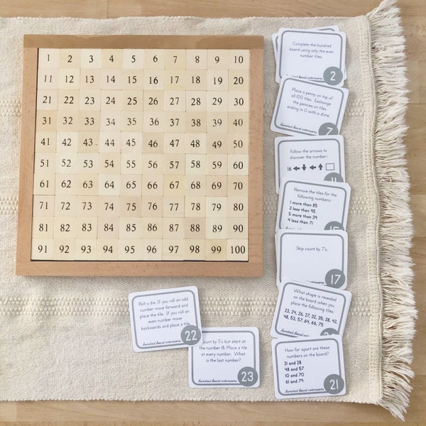 Montessori Hundred Board Extension Cards