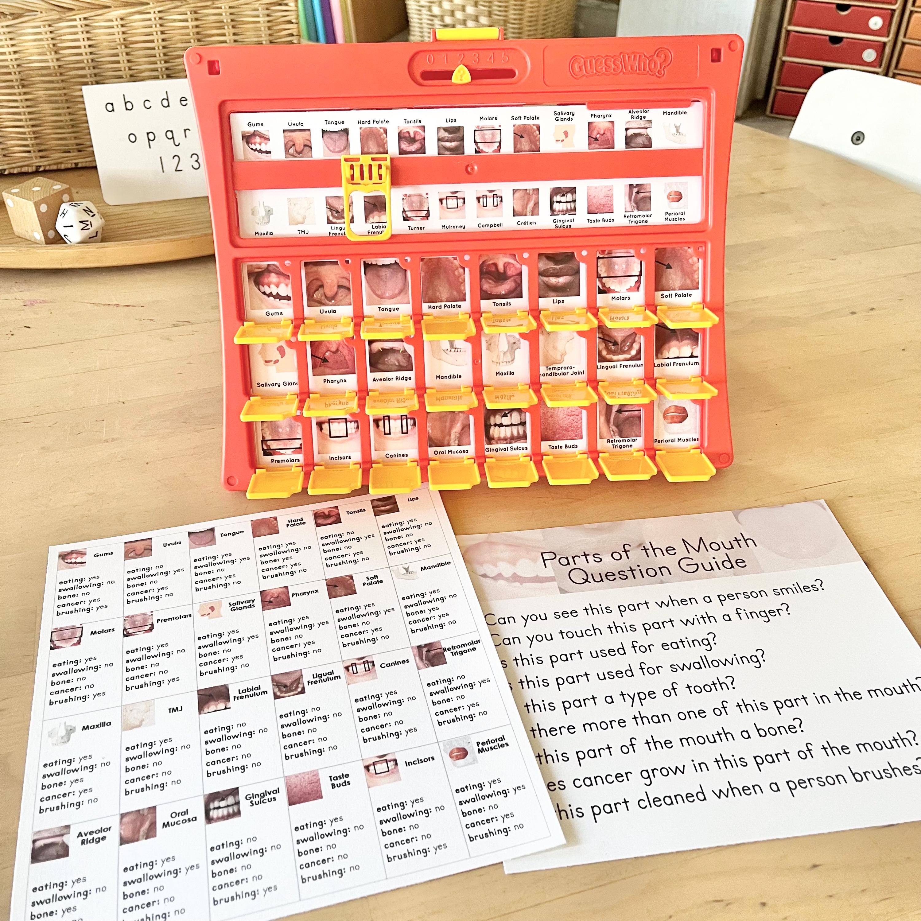 Anatomy of the Mouth Guessing Game Printable Insert Card - Etsy