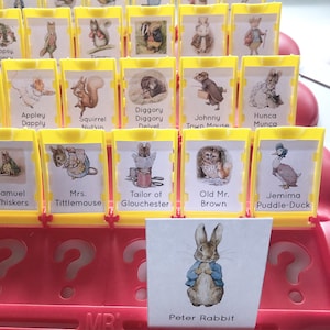 Beatrix Potter Characters Guess Who Insert Cards