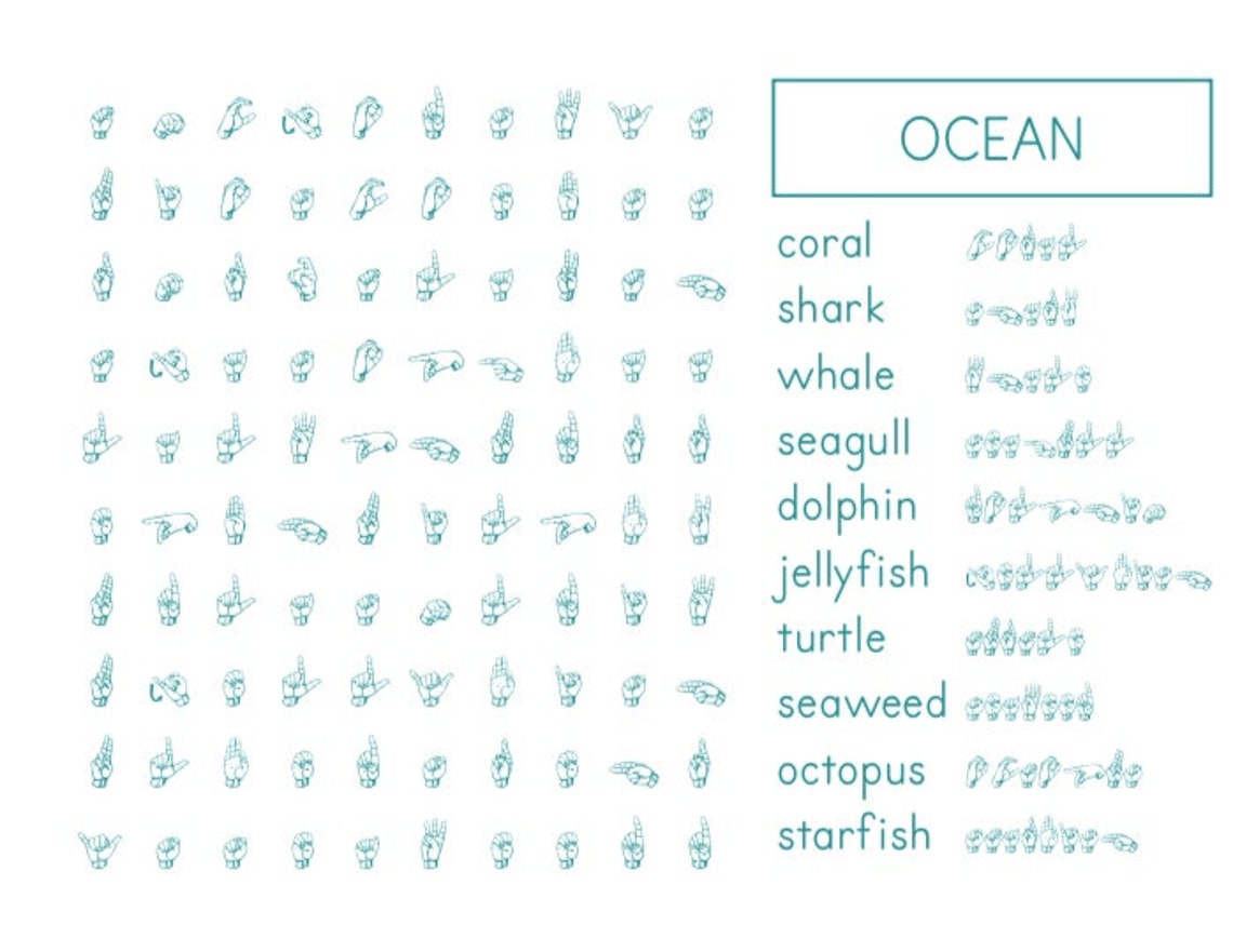 Printable ASL Fingerspell Word Search Set | Etsy