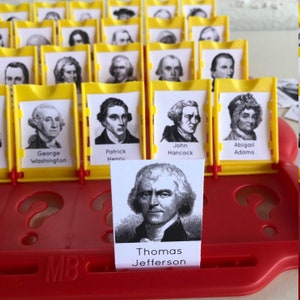 American Revolution Guess Game Insert Cards