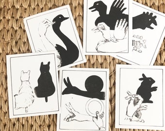 Shadow Puppet Hand Guide Printable Cards