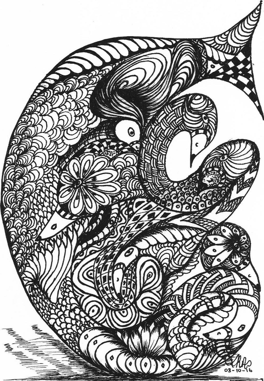 Fish Colony Zentangle African Inspired Art Piece Prints Ready - Etsy