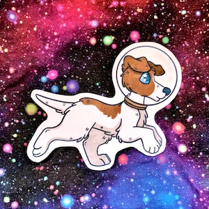Laika the space dog vinyl sticker - Laika the dog sticker - space dog sticker - Laika sticker