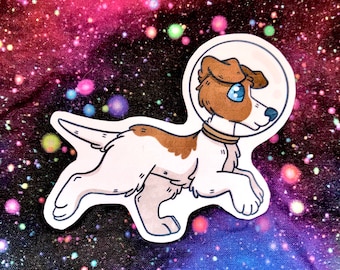 Laika the space dog vinyl sticker - Laika the dog sticker - space dog sticker - Laika sticker