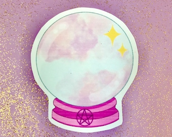 Crystal ball stickers - crystal stickers -witchy stickers - witch stickers - kawaii stickers - vinyl stickers - 7.5x6.5cm