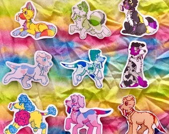 Pride pup stickers - pride dog stickers - pride stickers - dog stickers - lgbt stickers - lgbt pride stickers - queer pride stickers