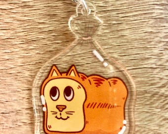 cat loaf phone charm - cat phone charm - bread phone charm - bread loaf phone charm - loaf cat phone charm