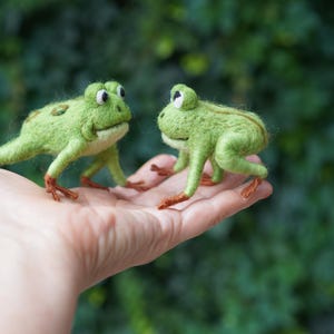 Handgemachter Filz Frosch Kranz: Seerosenblatt Türkranz Bild 9