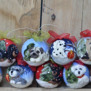Felt Dog Breed Christmas Ball Ornament: Handmade Holiday Decor