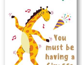 Second Ave Funny You Must Be Having A Giraffe Pun Joke Happy - Etsy