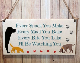 Second Ave Funny Dog Snack Wooden Hanging Gift Rectangle Home Sign Plaque