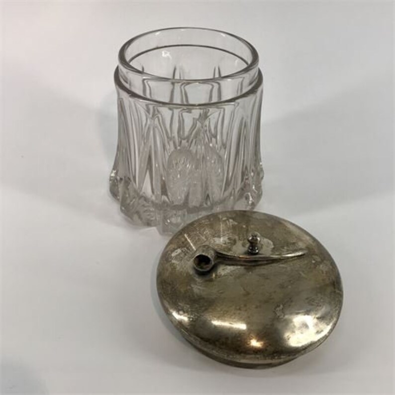 Antique Crystal and Silver Humidor Etsy