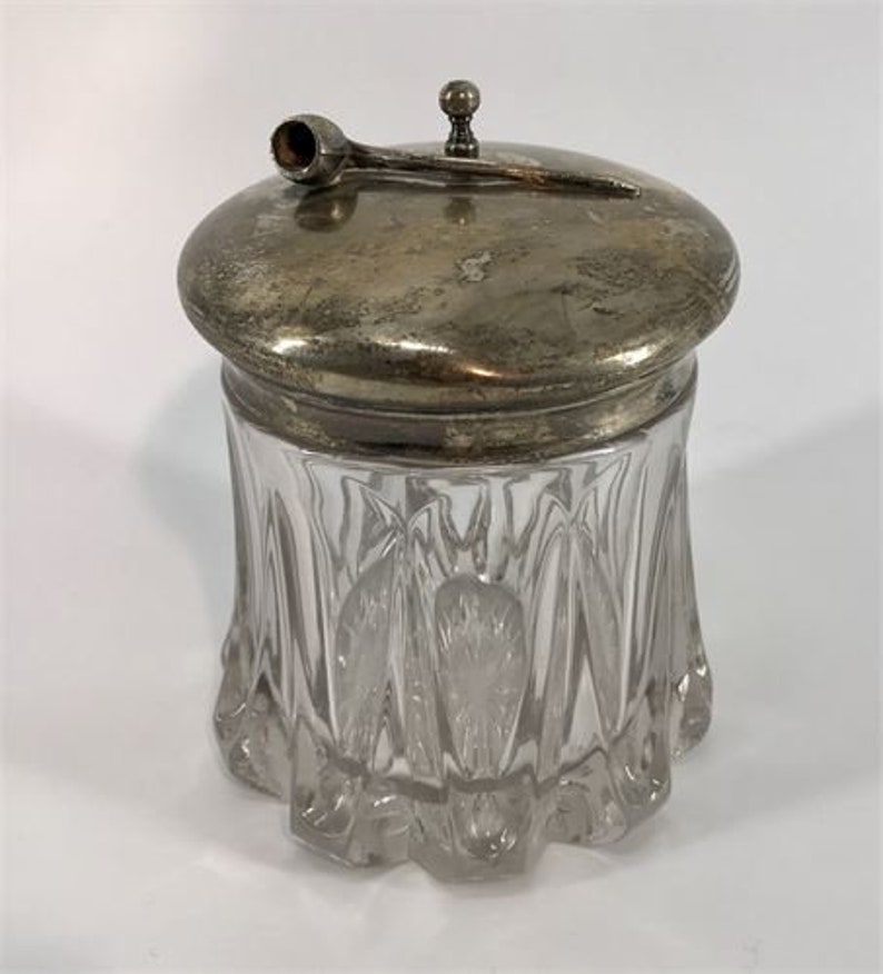 Antique Crystal and Silver Humidor Etsy