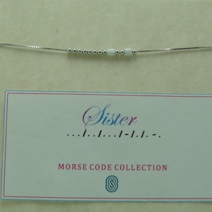 Benutzerdefinierte Morse-Code-Halskette, zierliche Morse-Code, versteckte Nachricht Halskette, gesegnet, Schwester, Traum, Geschenk für sie, benutzerdefinierte Halskette