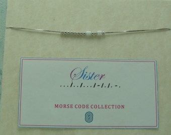 Collar de código Morse personalizado, código Morse delicado, collar de mensaje oculto, bendito, hermana, sueño, regalo para ella, collar personalizado