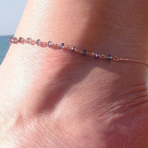 Rosenkranz Fußkettchen, Boho Fußkettchen für Frauen, Rose Gold Fußkettchen für Frauen, Knöchel Armband Boho, zierliche Fußkettchen, Perlen Knöchelkette
