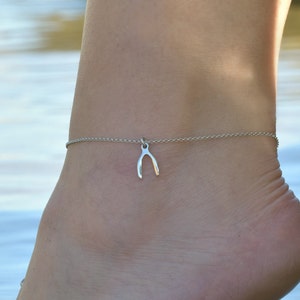 Dainty Anklets for Women, Anklet, Wishbone Anklet, Simple Anklet, Ankle Bracelet for Women, Sterling Silver Anklets for Women, Silver Anklet