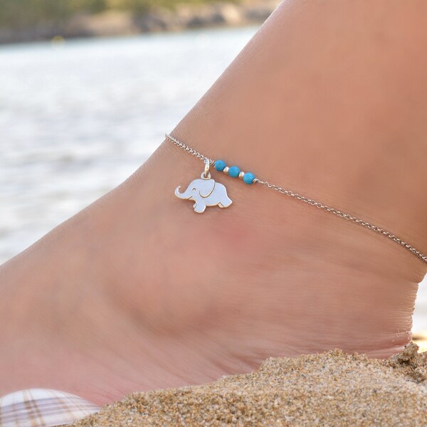 Elephant Anklet Etsy