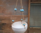White ceramic hanging planter- handmade ceramuc planter - wedding gifts - Gifts -homewares