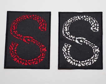 Red or White Snake patch Heavy Metal Rock Patches number band real embroidered patches