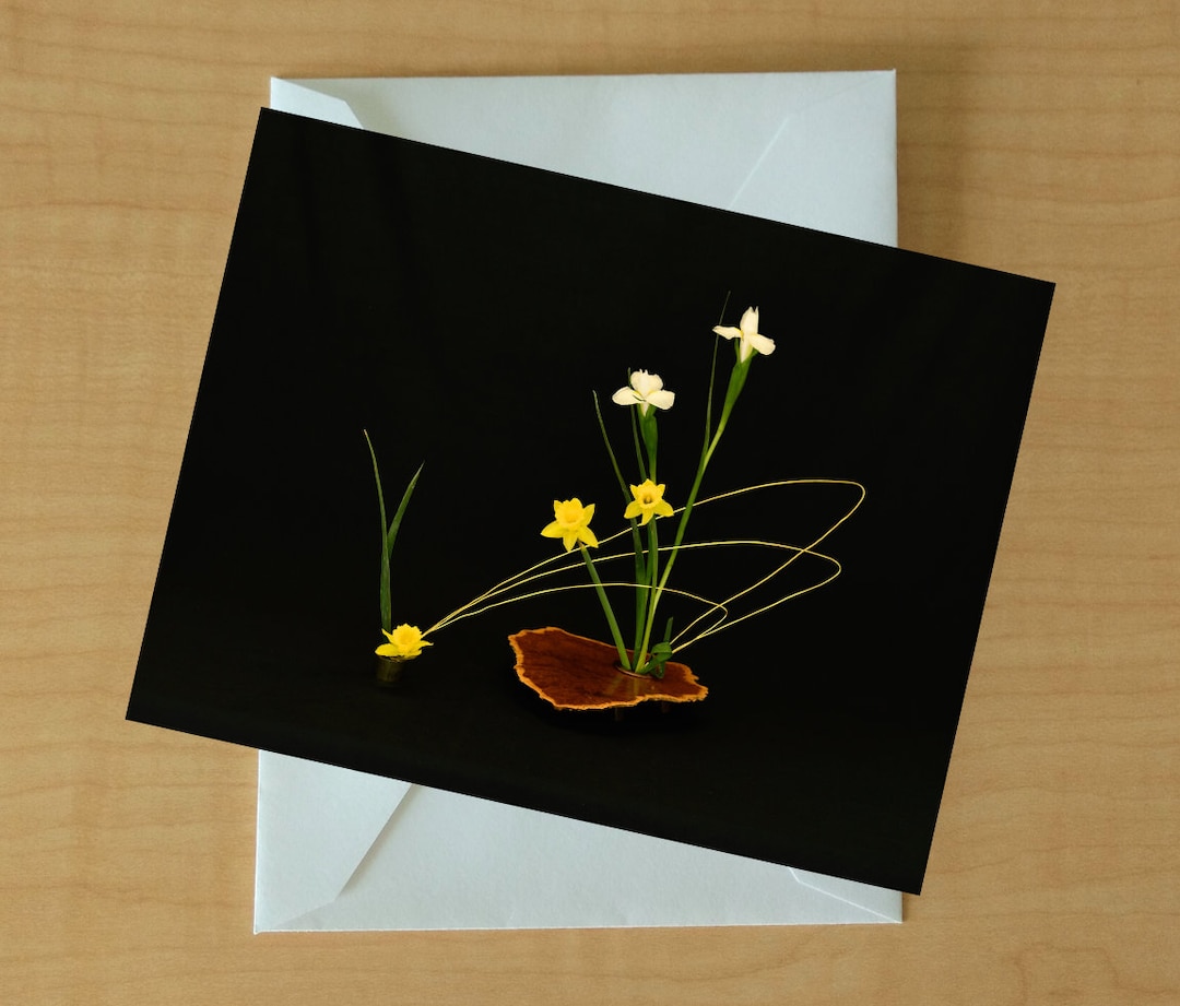 Blank Note Card Stationery Set, Unique Ikebana Flower Greeting Cards