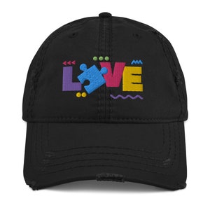 Autism Love Distressed Hat