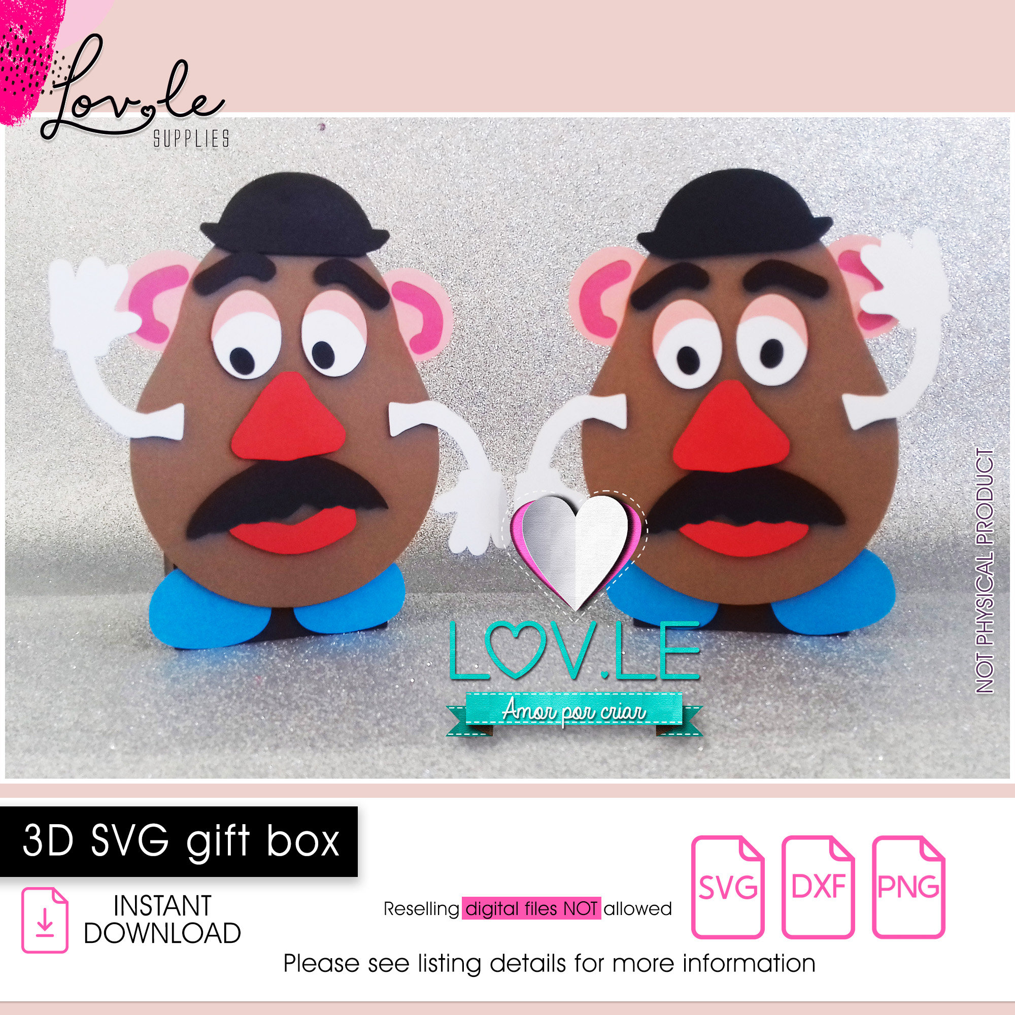 Potato Head SVG Gift Box Potato Head Svg Template Mr Potato - Etsy