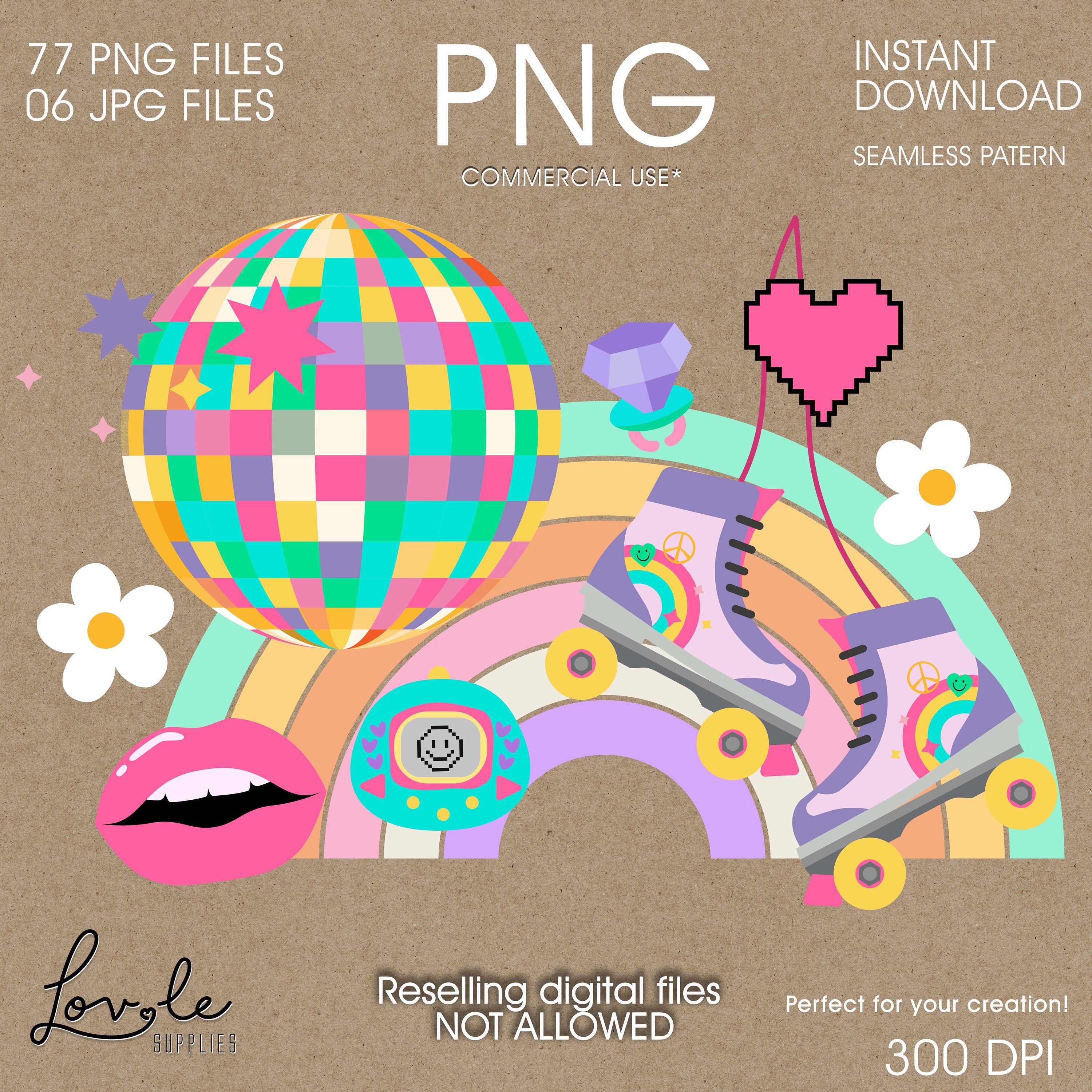 80s Clipart Roller Skates Clipart Retro Party Clipart - Etsy