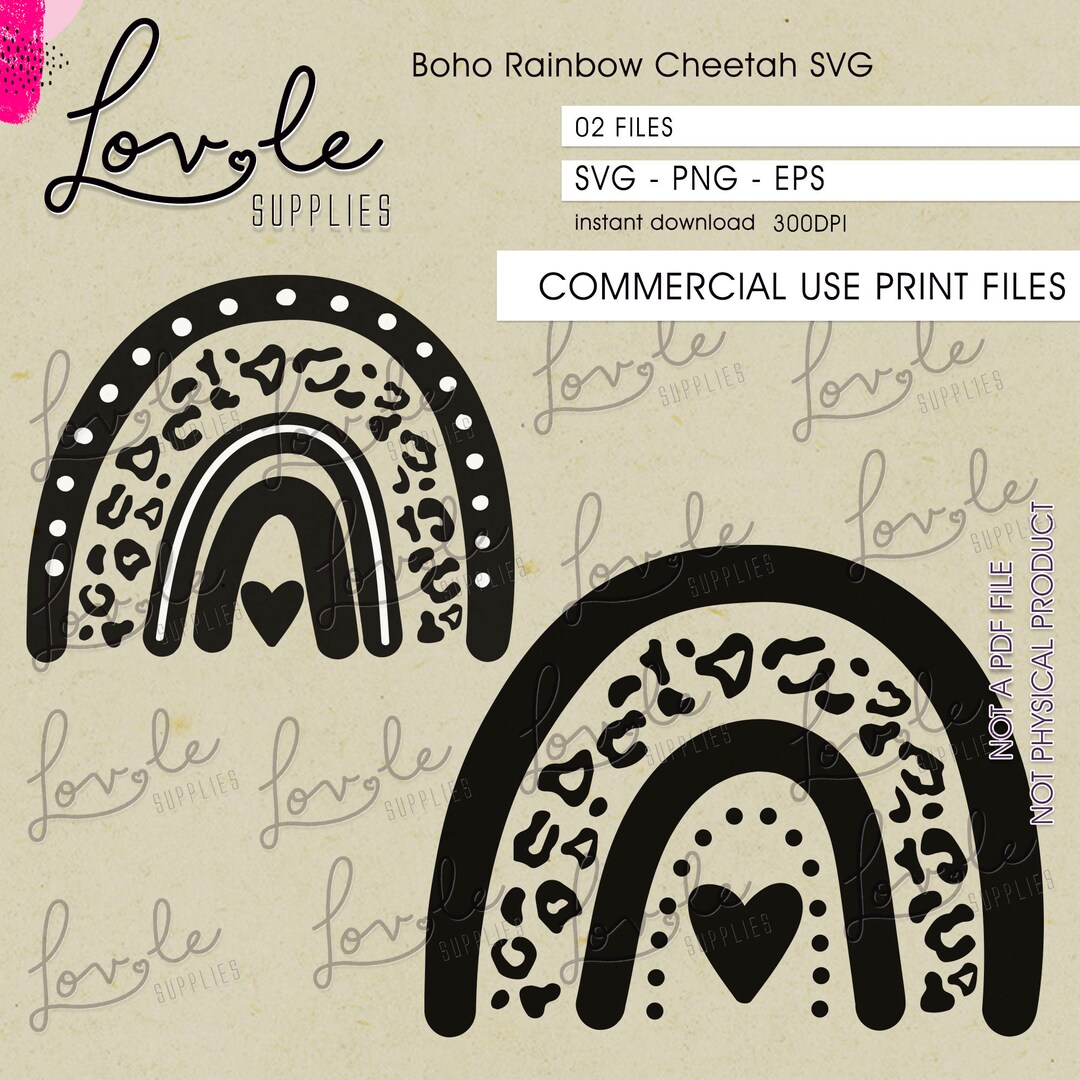Boho Rainbow SVG Rainbow Clipart Rainbow With Heart Cut - Etsy UK