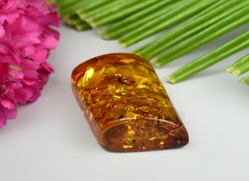 Exclusive High Dome Natural Golden Baltic Amber AAA Gemstone Fancy Cabochon Loose Stones For Making DIY Handmade Jewelry