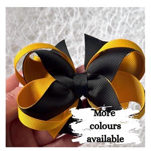 Black and gold school bow, black school bows, back to school bows, bows for girls, school bows