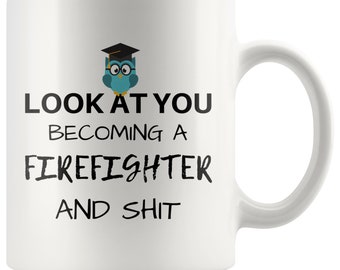 Idée de cadeau de graduation pompier, pompier cadeaux pour lui, pour elle, pompier Mug, cadeau pompier bénévole, EMT cadeaux, tasse de pompier