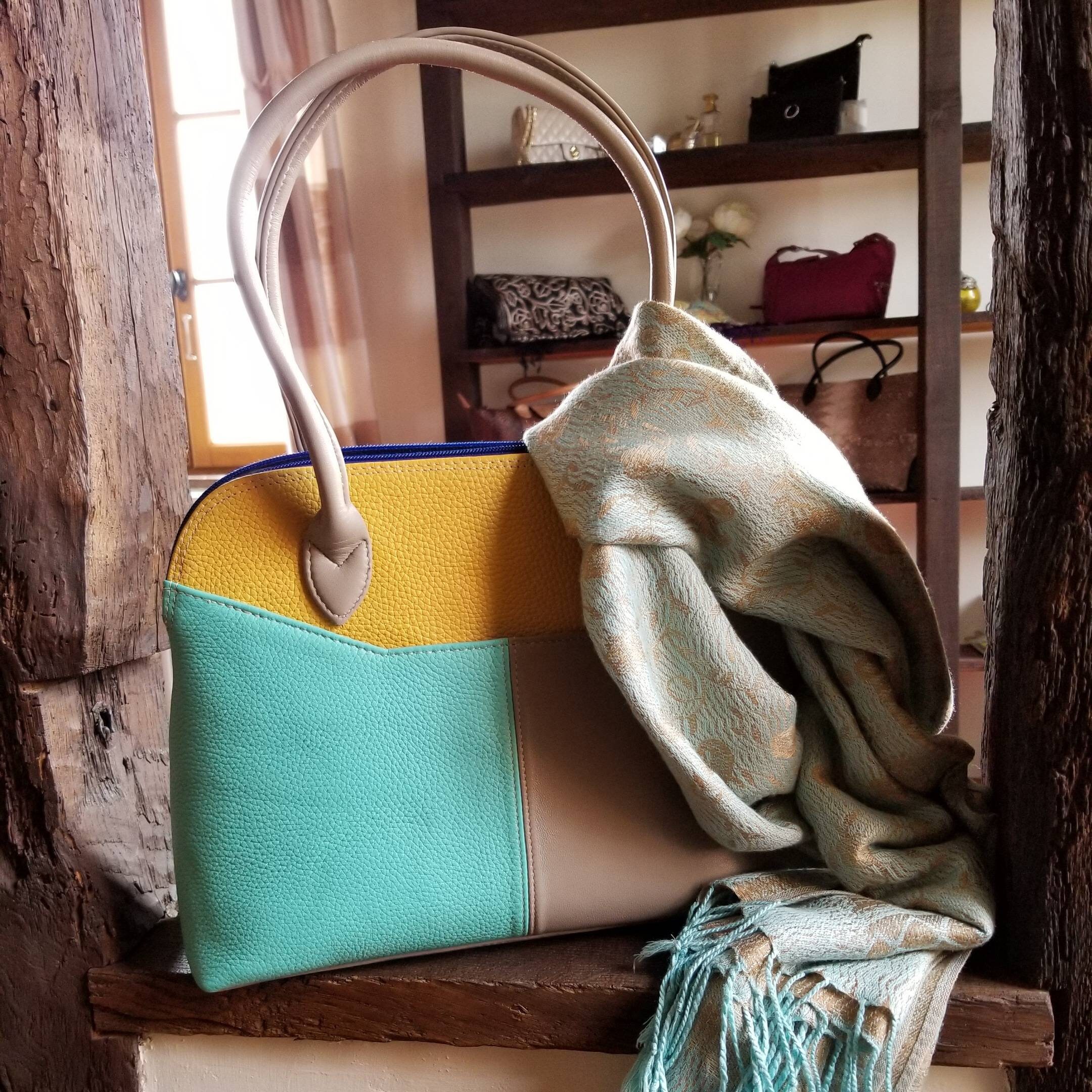 Dolly Bag Leather handbag Multi colours Tri colors Ladies Etsy