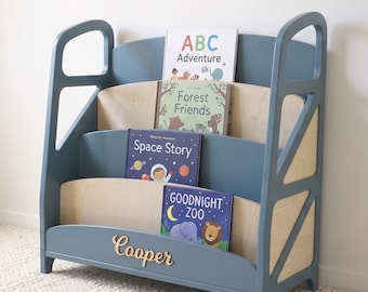 Montessori Bookshelf, Personalized Kids Bookshelf, Front Facing Nursery Book Storage
