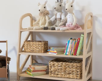 Montessori Bookshelf: Natural Wood 3-Shelf Kids' Bookcase