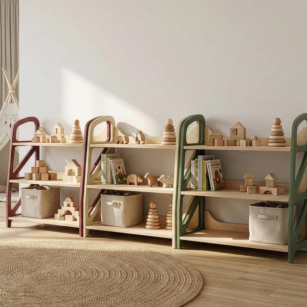 Toy Storage – Montessori Shelf – Nursery Furniture for Kids Play Corner & Reading Nook