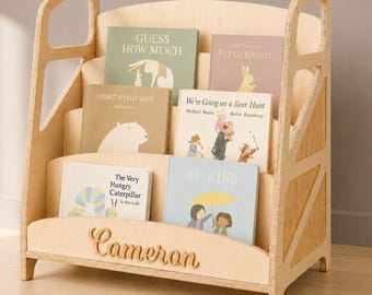Personalized Montessori Bookshelf, Nursery Bookshelf, Toddler Bookcase for Kids Room