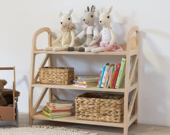 Montessori Bookshelf: Natural Wood 3-Shelf Kids' Bookcase