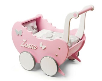 Wooden Doll Pram By Tukutuk On Etsy