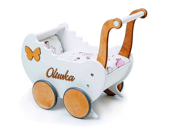 wooden doll stroller