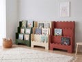 Colorful Montessori Bookshelf, Slim Toddler Bookcase, Nursery Shelves for Kids