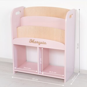 Librería Montessori rosa: estantería de madera para guardería y sala de juegos imagen 9