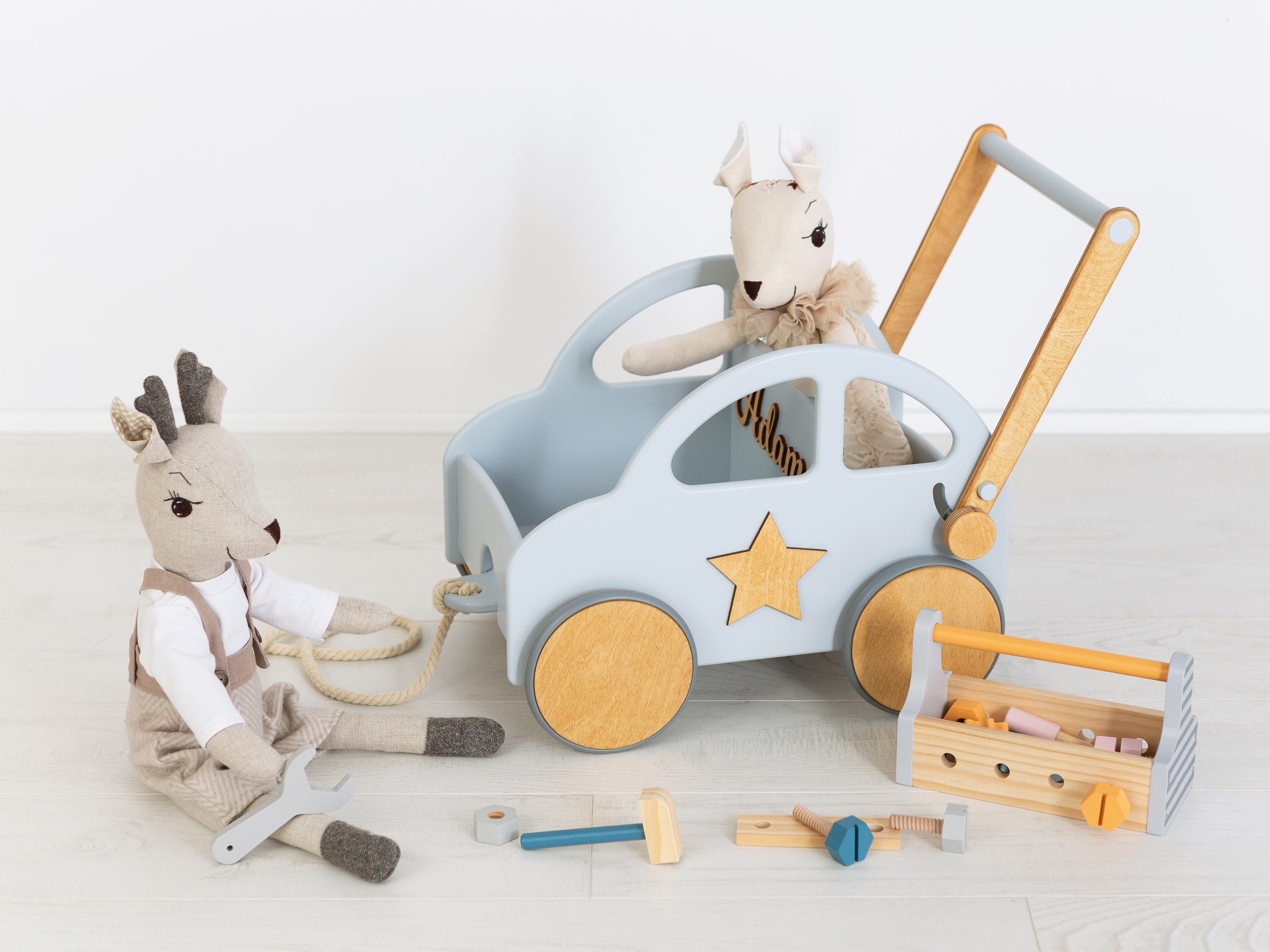 Toddler Walker for Boys Girls Montessori Car Pusher Wooden Walker Push and Pull Learning Personalized Toy Box Newborn Photo Props Etsy