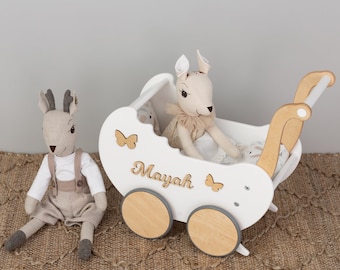 Montessori Toddler Walker - Eco-Friendly Wooden Custom Stroller, 1st Birthday Gift for Girls & Boys or Newborns, Baby Gift, Baptism Present