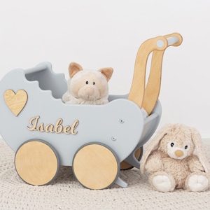 Custom Wooden Doll Pram: Baby Walker, Photo Prop