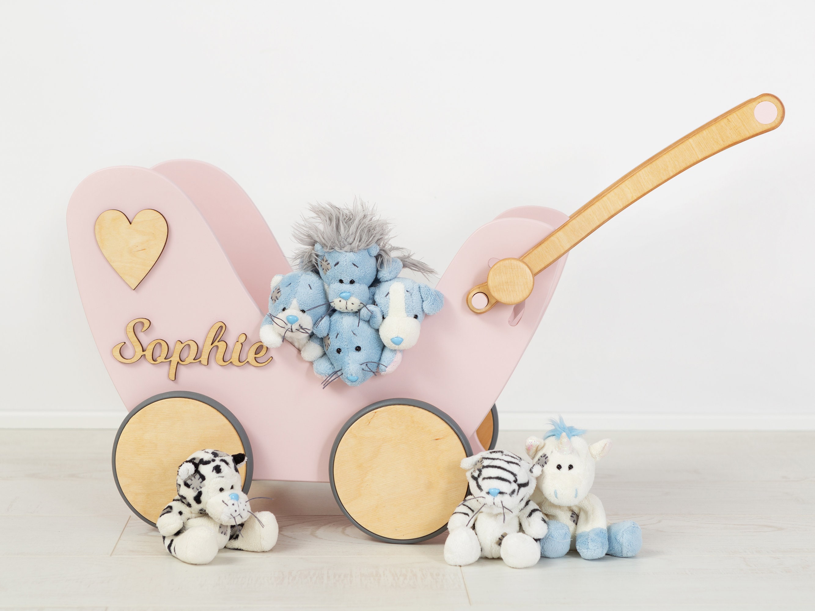 Passeggino In Legno Per Regalo In Denaro - 16x18 Cm, Spesso 6 Mm, Prodotto In Germania - Per Baby Shower, Compleanno, Battesimo - 3