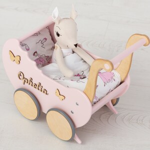 Speelgoed voor 1 jaar oud, Peuter Speelgoed voor Meisjes, Baby Cadeau Idee, Wandelwagen voor poppen, Baby Duwloper, Houten Duwwandelwagen