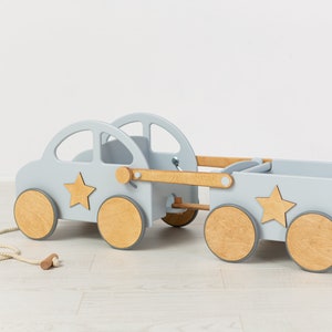 Wooden Toddler Walker Baby Push Toy Car with Wheels, Custom Baby Walker Vehicle Montessori Toy. Unique Personalized 1st Birthday Gift image 3