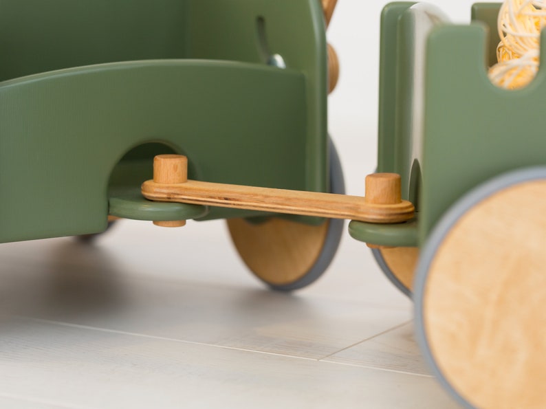 BABY CAR WITH Wheels Wooden Walker Wagon Cart Toddler Push Etsy
